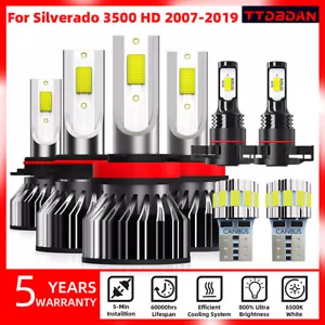 8Pcs LED Headlight License Plate Fog Light Bulbs For Silverado 3500 HD 2007-2019 - Picture 1 of 21