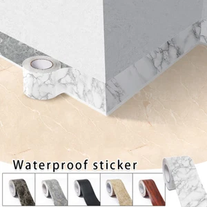 5M Waterproof Self-Adhesive Baseboard Wall Sticker Kitchen Bathroom Corner PVC - Picture 1 of 33