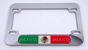 Mexico Mexican flag Motorcycle Bike ABS Chrome Plated License Plate Frame - Imagen 1 de 2