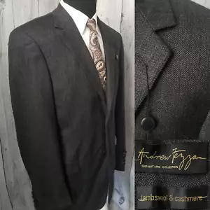 New Andrew Fezza Men's Blazer 40S Gray Sport Coat Jacket LAMBSWOOL $275 Retail - Picture 1 of 24