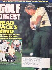Golf Digest Magazine Jack Nicklaus & Son Jackie April 1987 120618nonrh