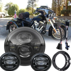 für Harley Davidson Street Glide LED SCHEINWERFER 7 "+4.5" Nebelscheinwerfer kit - Picture 1 of 14