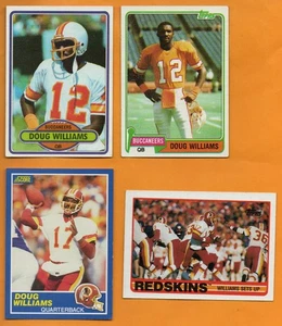 Lote de 4 cartas Doug Williams 1980-1989 Topps Washington Redskins Tampa Bay Excelente - Imagen 1 de 2