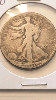 1920-P Walking Liberty Silver Half Dollar, Very Good Condition, But You Judge. - Image 1 of 2