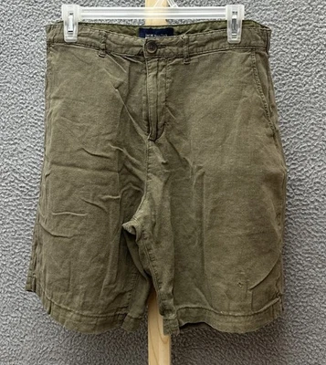 Jachs New York Shorts Mens 38 Linen Blend Olive Green - Image 1 of 4