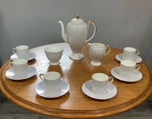 Wedgwood April Colours grey bone china #30 cocoa pot & demitasse set W4147 - Picture 1 of 18