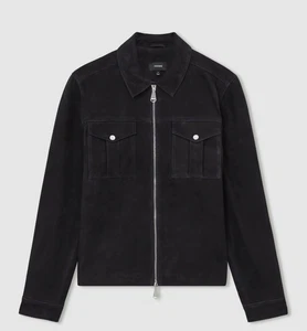 Reiss Belle Blue Suede Jacket Medium - Picture 1 of 9