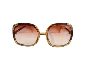 Vintage Ted Lapidus Oversized Sunglasses Tortoiseshell with Gold-Toned Trim - Picture 1 of 6