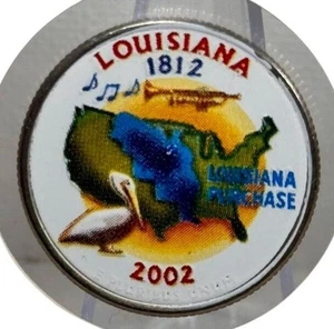 2002-D Louisiana State Quarter Colorized Painted Design - Bild 1 von 2