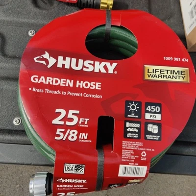 Mangueira de jardim Husky vinil resistente à abrasão e jaqueta resistente a UV 5/8 pol X 25 pés - Imagem 1 de 2