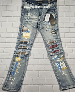 BRANDNEU Kupfer Nieten Herren Jeans 34/32 SLIM FIT - Bild 1 von 16