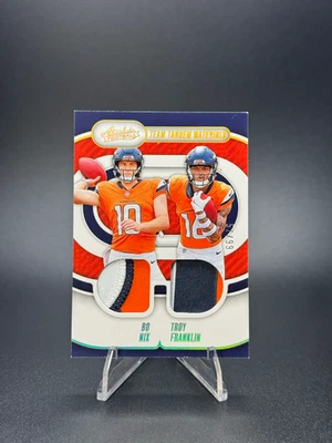 2024 Panini Absolute | Bo Nix & Troy Franklin | Multi-Color Patches Gold / 99 - Image 1 of 3