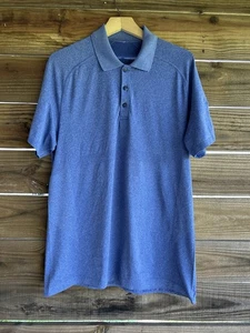 Polo Lululemon Metal Vent Tech blu grande manica corta golf - Foto 1 di 6