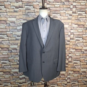 Pronto Uomo Suit Jacket Blazer Mens 54L Solid Gray Double Vented - Picture 1 of 7