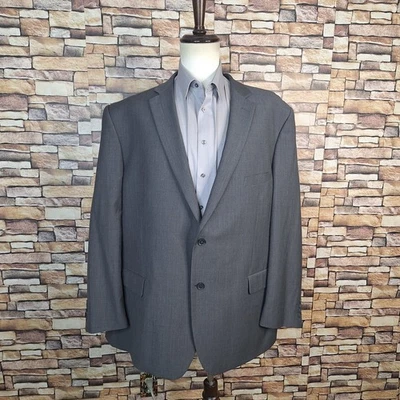 Pronto Uomo Suit Jacket Blazer Mens 54L Solid Gray Double Vented - Image 1 of 4