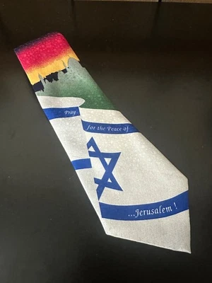 Corbata con bandera israelí Pray for the Peace of Jerusalem de A. Rogers Foto 1 de 4