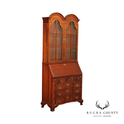 Jasper Cabinet Georgian Style Convex Glass Cherry Secretary Bookcase Cover