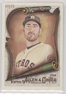 2018 Topps Allen & Ginter's Rip Cards Ripped /75 Justin Verlander #RIP-77