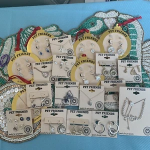 Pet Friends Jewelry Lot Of 20 Pcs Earrings Necklace Cat Dog Paw Print NWT LBS163 - Picture 1 of 9
