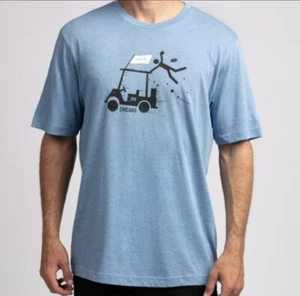 Travis Mathew Represent 2.0 Tee Men’s Lg Blue Golf Cart Beer Chicago Cotton - Imagen 1 de 7