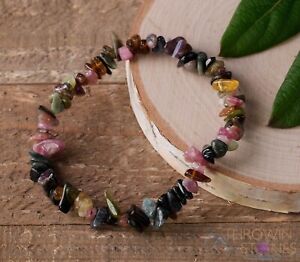 TOURMALINE Crystal Bracelet - Chip Beads - Birthstone Handmade Jewelry, E0634