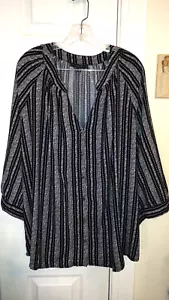 Women's black and white Blouse size 3X by ADRIENNE VITTADINI - Picture 1 of 3