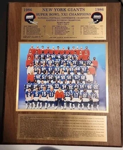 💥 Vintage New York Giants Super Bowl XXI 1986 Champions Plaque💥 - Picture 1 of 4