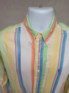 RALPH LAUREN MENS LARGE BRIGHT MULTI COLOR LONG SLEEVE BUTTON SHIRT ROOMY - Picture 1 of 13