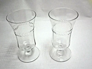 Elegant Cut Cocktail Glass Crystal Laurel Wreath Stemmed Dessert 6 Ounce Lot 2 - Picture 1 of 6