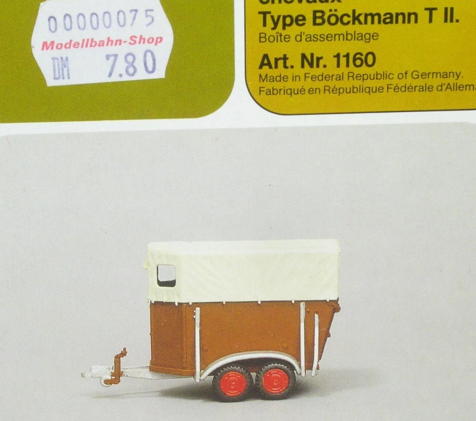 H0 Pferdetransporter Böckmann Typ T II Bausatz Preiser 1160 neuw. OVP - Bild 1 von 1