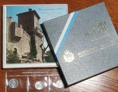 1977 SAN MARINO - OFFICIAL BU UNC MINT SET (9) w/ SILVER 500 LIRE - BEAUTY - Image 1 of 4