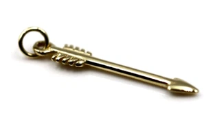 Genuine 18ct 18k 750 Yellow Gold 750 Arrow Charm with jump ring - Picture 1 of 7