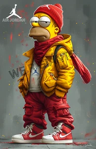 Homer Simpson Air JordanNike trendige Wandkunst 11X17 oder 18x24 - Bild 1 von 2