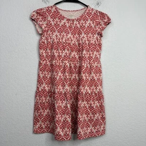 Garnet Hill Kids Green Cotton Dress Girls Medium Organic Abstract Boho Sundress - Picture 1 of 5