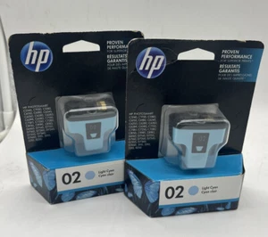 HP Genuine OEM  02 Light Cyan INK Cartridges (blue) - Picture 1 of 5