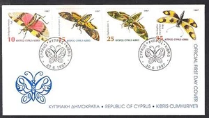 CYPRUS 1997 INSECTS BUTTERFLIES OF CYPRUS SET OF 4V 1997 NICE OFFICIAL FDC - Picture 1 of 1