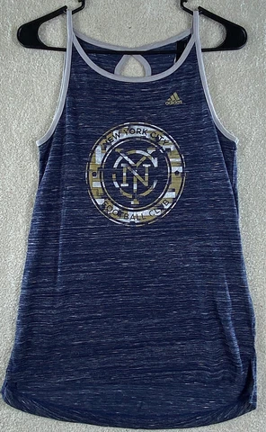 New York City FC MLS New Tank Top Adidas Size Small Gray Womens Graphic Tank top Cover
