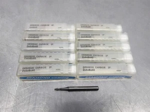 10 NEU! YG 2mm Hartmetall Schaftfräser mit Diamantbeschichtung 2F 40mm OAL GE926020 - Bild 1 von 3