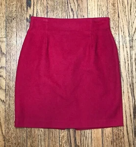 Gonna a matita rossa vintage misto lana cashmere media grande vecchia soldi preppy Y2K - Foto 1 di 5