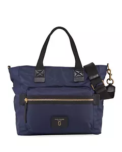  Marc Jacobs biker Nylon baby bag Diaper bag navy Blue Zipped Handbag $295  - Picture 1 of 10