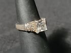 Diamonique Sterling Silver Cubic Zirconia CZ Ring Size 5.25 QVC Signed CA DQ