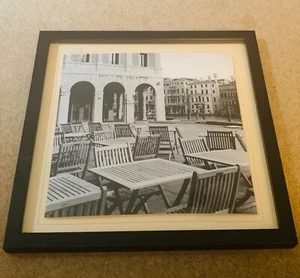 Vintage Framed Photo of Italy Venice Cafe View Opposite Doge Palace Used - Picture 1 of 3