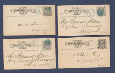 USA - Scott UX5 - lot of four with BLUE postmarks --c - Image 1 of 2