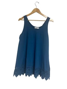 XiaoMaAnJi Crochet Lace Swing Tank Top Navy Blue 2XL - Picture 1 of 7