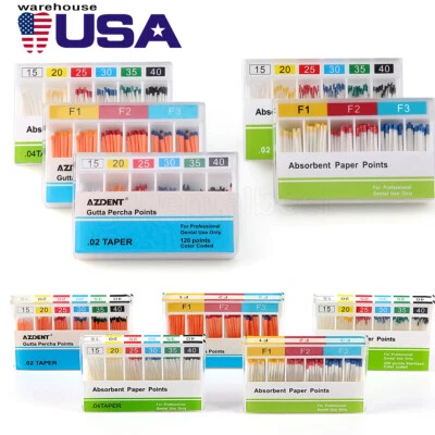 Dental Gutta Percha Points Absorbent Paper Points Endodontic Root Canal F1 F2 F3 - Image 1 of 4