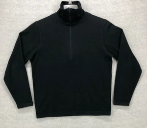DKNY Half Zip Mock Neck Long Sleeve Pullover Sweater Men Size S Black - Picture 1 of 9