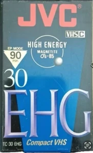 JVC VHS-C Compact 90 Minute Video Cassette Tape TC 30 EHG High Energy New Sealed - Picture 1 of 2