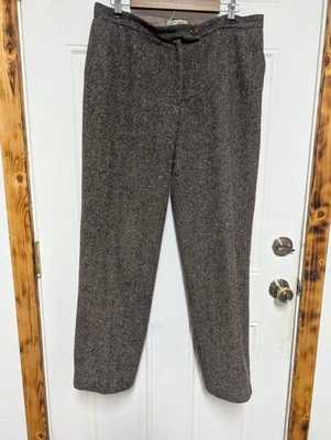 Pantalones de vestir Orvis vintage para mujer talla 14 gris tweed pierna recta 100 % lana, LEER Foto 1 de 4