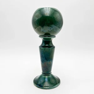 Ceramic Ball Pedestal Planter Green Torch 433 USA 4"D base 10"H - Picture 1 of 9