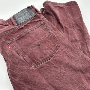Levis 501xx Jeans Mens 40 X 32 (FITS 38 X 30) Button Fly Faded Maroon Red Tab - Picture 1 of 11